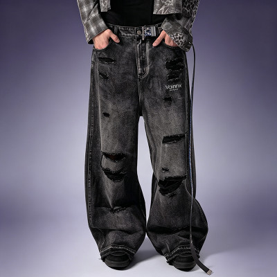 Custom Wash Faded Jeans | Distressed Wide Leg Baggy Pants | Streetwear Pants Manufacturer