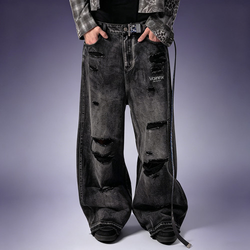 Custom Wash Faded Jeans | Distressed Wide Leg Baggy Pants | Streetwear Pants Manufacturer