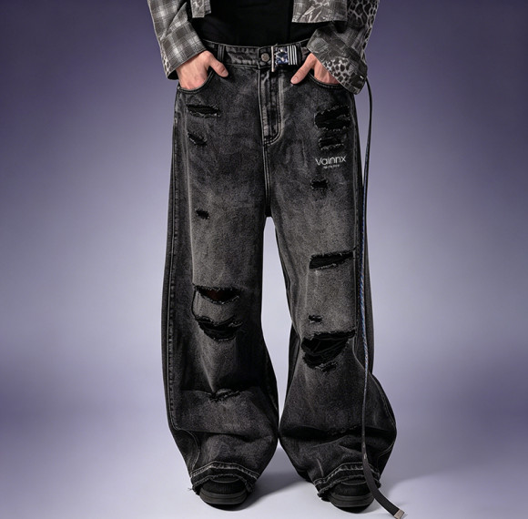 Custom Wash Faded Jeans | Distressed Wide Leg Baggy Pants | Streetwear Pants Manufacturer