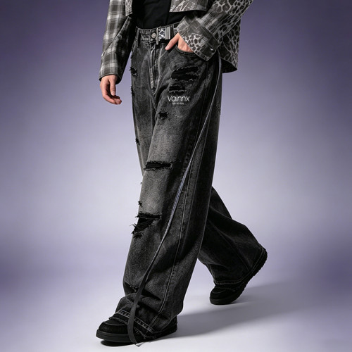 Custom Wash Faded Jeans | Distressed Wide Leg Baggy Pants | Streetwear Pants Manufacturer