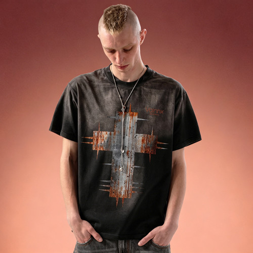Acid Wash Designer T shirt | Custom Digital Print T shirt | Oversize Heavyweight 100% Cotton T-shirt