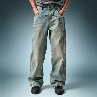 Custom Heavyweight 100% Cotton Denim Pants | Washed Baggy Jeans | High Quality Pants Manufacturer