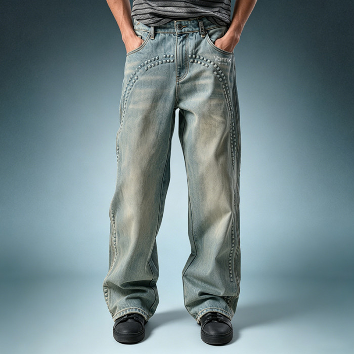 Custom Heavyweight 100% Cotton Denim Pants | Washed Baggy Jeans | High Quality Pants Manufacturer