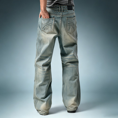 Custom Heavyweight 100% Cotton Denim Pants | Washed Baggy Jeans | High Quality Pants Manufacturer