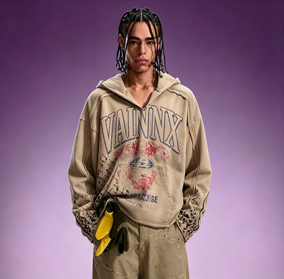 Distressed Oversize Fit Sweatshirt | Acid Wash Vintage Hoodie | Custom Screen Print Hoodie