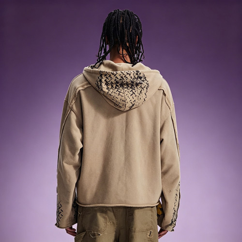 Distressed Oversize Fit Sweatshirt | Acid Wash Vintage Hoodie | Custom Screen Print Hoodie