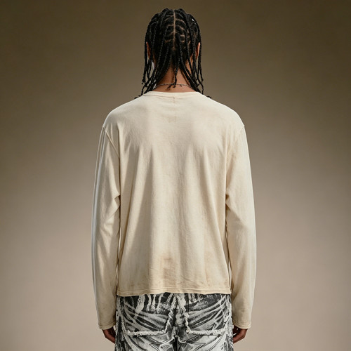 Custom Lightweight 100% Cotton T-shirt | DTG Print High Quality Long Sleeve | Streetwear Retro T-shirt