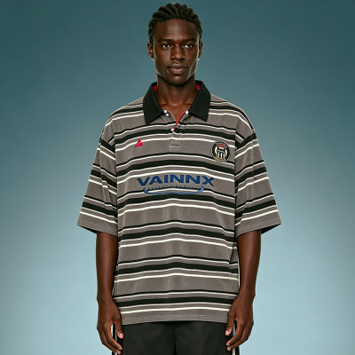 Custom Oversized Stripe T-Shirt | Thick 100% Cotton Breathable T-Shirt | Digital Print Polo Shirt