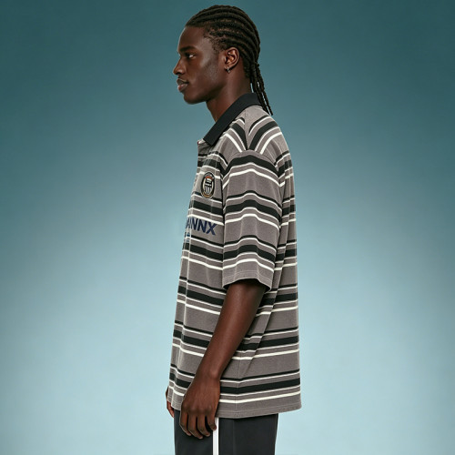 Custom Oversized Stripe T-Shirt | Thick 100% Cotton Breathable T-Shirt | Digital Print Polo Shirt