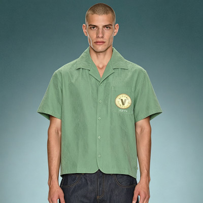 Custom Camp Collar Short Sleeves Shirt | Baggy Casual Crop Fit Shirt | Streetwear Shirt Supplier