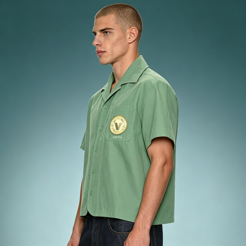 Custom Camp Collar Short Sleeves Shirt | Baggy Casual Crop Fit Shirt | Streetwear Shirt Supplier