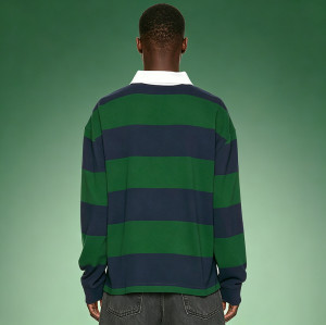 Custom Long Sleeves Jersey Polo T-shirt | Cotton Fleece Striped Vintage T-Shirt | Streetwear Manufacturer