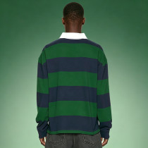 Custom Long Sleeves Jersey Polo T-shirt | Cotton Fleece Striped Vintage T-Shirt | Streetwear Manufacturer