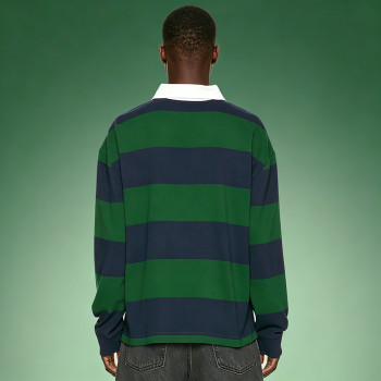 Custom Long Sleeves Jersey Polo T-shirt | Cotton Fleece Striped Vintage T-Shirt | Streetwear Manufacturer