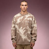 Custom Men's Long Sleeve Digital Print Tee | Heavyweight Cotton Fleece Designer T-shirt | Jacquard Knit T-shirt