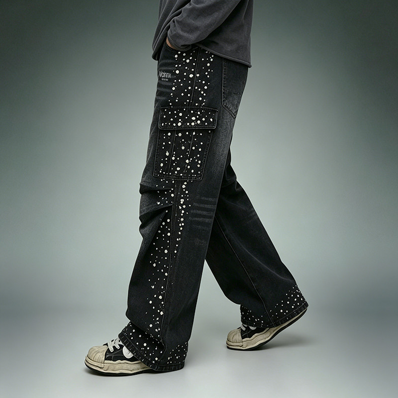 Rhinestone Denim Pants