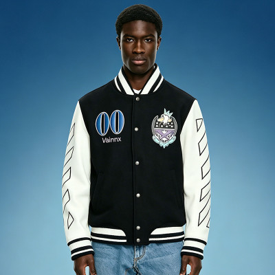 Custom Varsity Jacket | Faux Leather Sleeves Jacket | Men's Print Bomber Jacket | High Quality Jacket Manufacturer