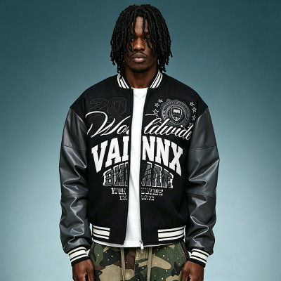 Custom Varsity Jacket | Sportswear Leather Jacket | Men's Print Bomber Jacket | Chenille Embroidery Jacket