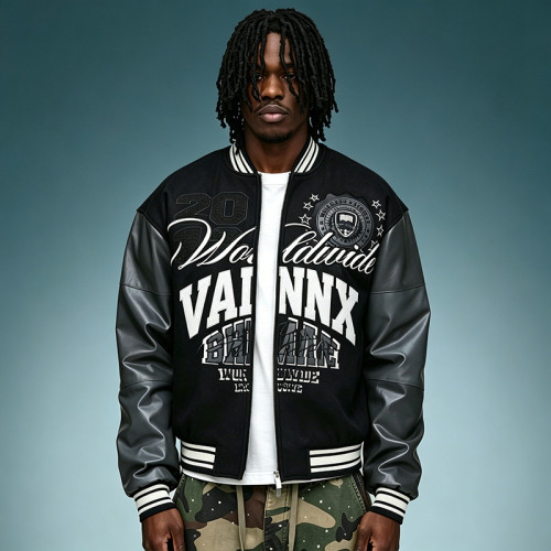 Custom Varsity Jacket | Sportswear Leather Jacket | Men's Print Bomber Jacket | Chenille Embroidery Jacket