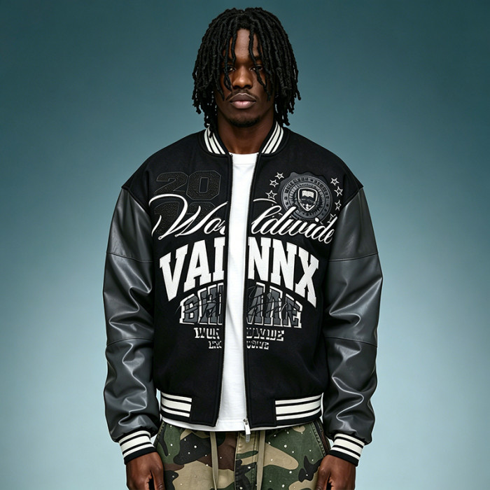 Custom Varsity Jacket | Sportswear Leather Jacket | Men's Print Bomber Jacket | Chenille Embroidery Jacket