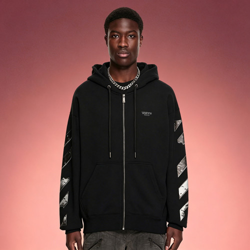 Custom Screen Print Zipper Hoodie | 500GSM Cotton Heavyweight Hoodie | Streetwear Hoodie Supplier