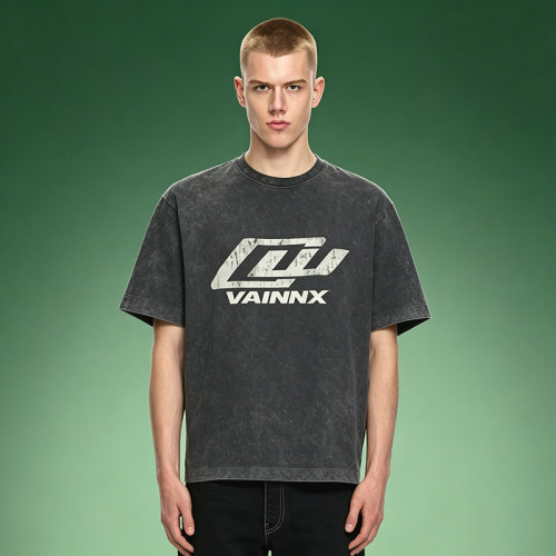 Custom Acid Wash Boxy T-Shirt | Thick Cotton Breathable T-shirt | DTG Print Vintage Tee