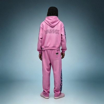 Custom DTG Print Logo Sweatsuit | Heavyweight Cotton Men's Sportswear Tracksuit | Acid Wash Hooded Sweatsuit