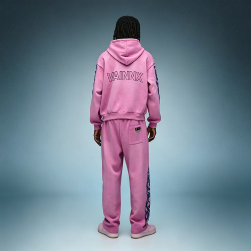 Custom DTG Print Logo Sweatsuit | Heavyweight Cotton Men's Sportswear Tracksuit | Acid Wash Hooded Sweatsuit