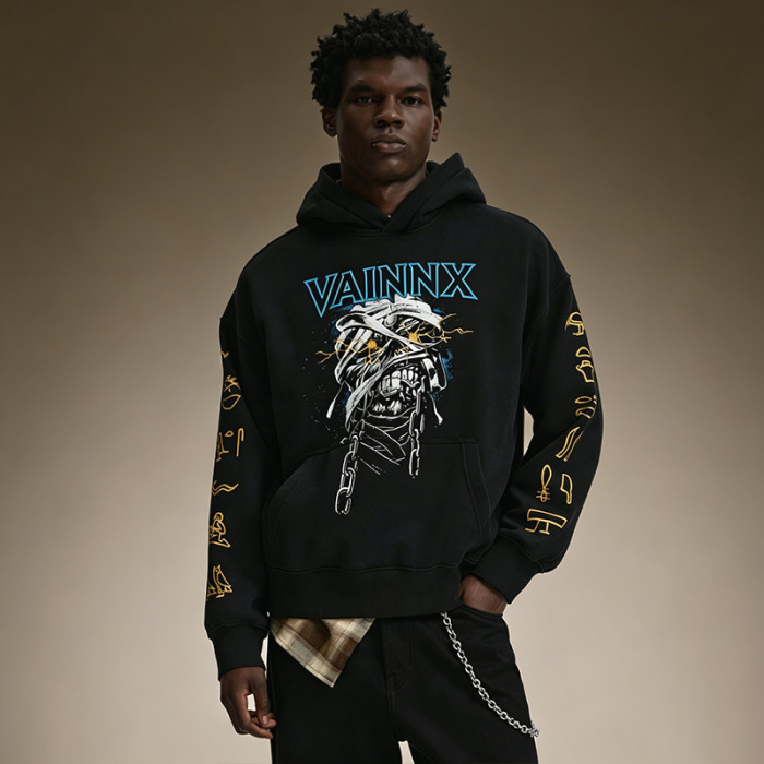 Custom Streetwear Pullover Hoodie | Boxy Heavyweight Hoodie | 100% Cotton DTG Graphic Print Hoodie