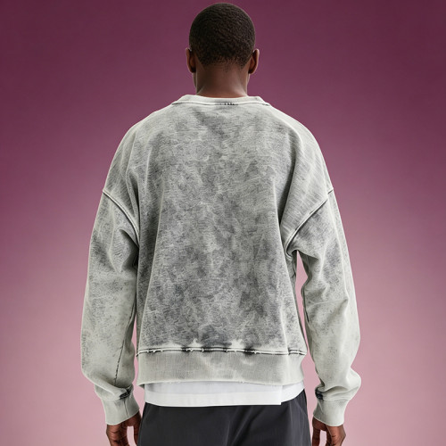 Custom Crewneck Sweatshirt | Acid Wash Drop Shoulder Heavyweight Hoodie | Streetwear Manufacturer