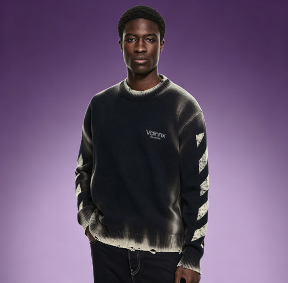 Custom Men's Distressed Knit Sweater | Digital Print Sweater | High Quality Sweater Manufacturer