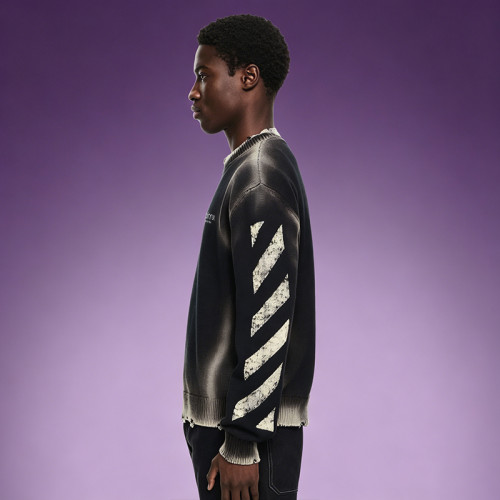Custom Men's Distressed Knit Sweater | Digital Print Sweater | High Quality Sweater Manufacturer