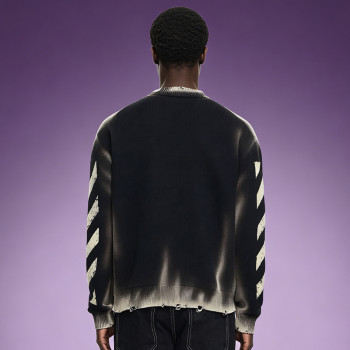 Custom Men's Distressed Knit Sweater | Digital Print Sweater | High Quality Sweater Manufacturer