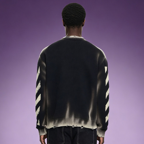Custom Men's Distressed Knit Sweater | Digital Print Sweater | High Quality Sweater Manufacturer