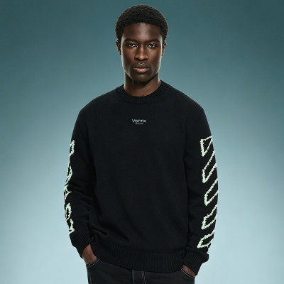 Custom Pullover Sweater | Men's Crew Neck Heavyweight Cotton Sweater | Jacquard Pattern Sweater