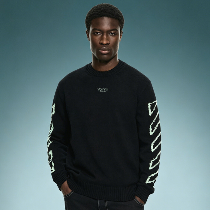 Custom Pullover Sweater | Men's Crew Neck Heavyweight Cotton Sweater | Jacquard Pattern Sweater