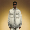 Custom Denim Oversize Shirt | Baggy Drop Shoulder Stone Wash Shirt | Long Sleeved Lapel Shirt
