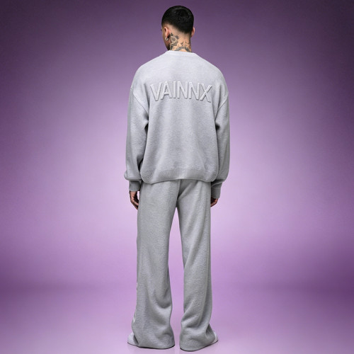 Custom Heavyweight Cotton Knit Sweatsuit | Men's Oversize Jogging Tracksuit | Streetwear Clothing Manufacturer