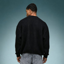 Custom Jacquard Knit Sweater | Men's Crew Neck Thick Cotton Sweater | Streetwear Apparel Manufacturer