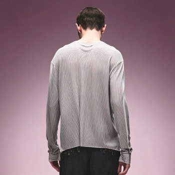 Custom Lightweight Stripe Long Sleeves T-shirt | High Quality Slim Fit Tee | Streetwear Apparel Manufacturer