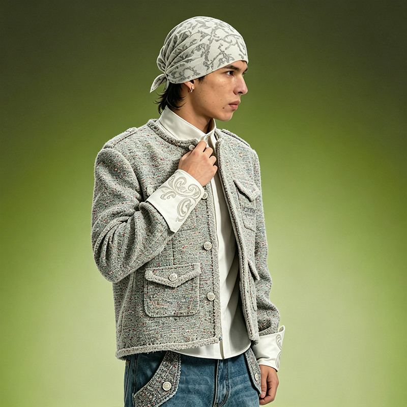 Wool Blend Tweed Jacket