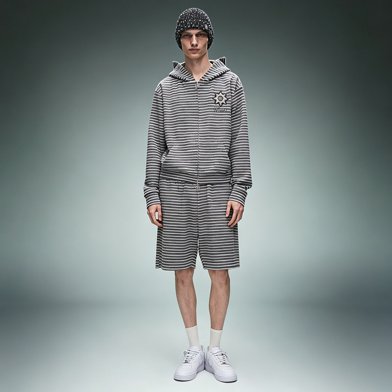 Cotton Shorts Zip up Hoodie Tracksuit