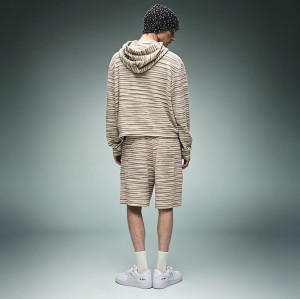 Custom Cotton Shorts Zip up Hoodie Tracksuit | Casual Striped Tracksuit | Streetwear Apparel Manufacturer