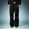 OEM Custom Wash Jeans | Black Wide Leg Raw Stripe Denim Pants | Streetwear Apparel Manufacturer