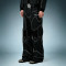 OEM Custom Wash Jeans | Black Wide Leg Raw Stripe Denim Pants | Streetwear Apparel Manufacturer