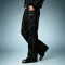 OEM Custom Wash Jeans | Black Wide Leg Raw Stripe Denim Pants | Streetwear Apparel Manufacturer