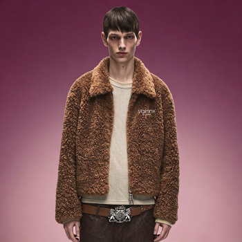 Brown Teddy Fleece Sherpa Jacket | Custom Full Zip Outerwear Jacket | Streetwear Apparel Manufacturer