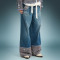 Custom Luxury Rhinestone Jeans | Vintage Washed Wide Leg Denim Jeans | Streetwear Apparel Manufacturer