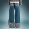 Custom Luxury Rhinestone Jeans | Vintage Washed Wide Leg Denim Jeans | Streetwear Apparel Manufacturer