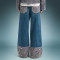 Custom Luxury Rhinestone Jeans | Vintage Washed Wide Leg Denim Jeans | Streetwear Apparel Manufacturer